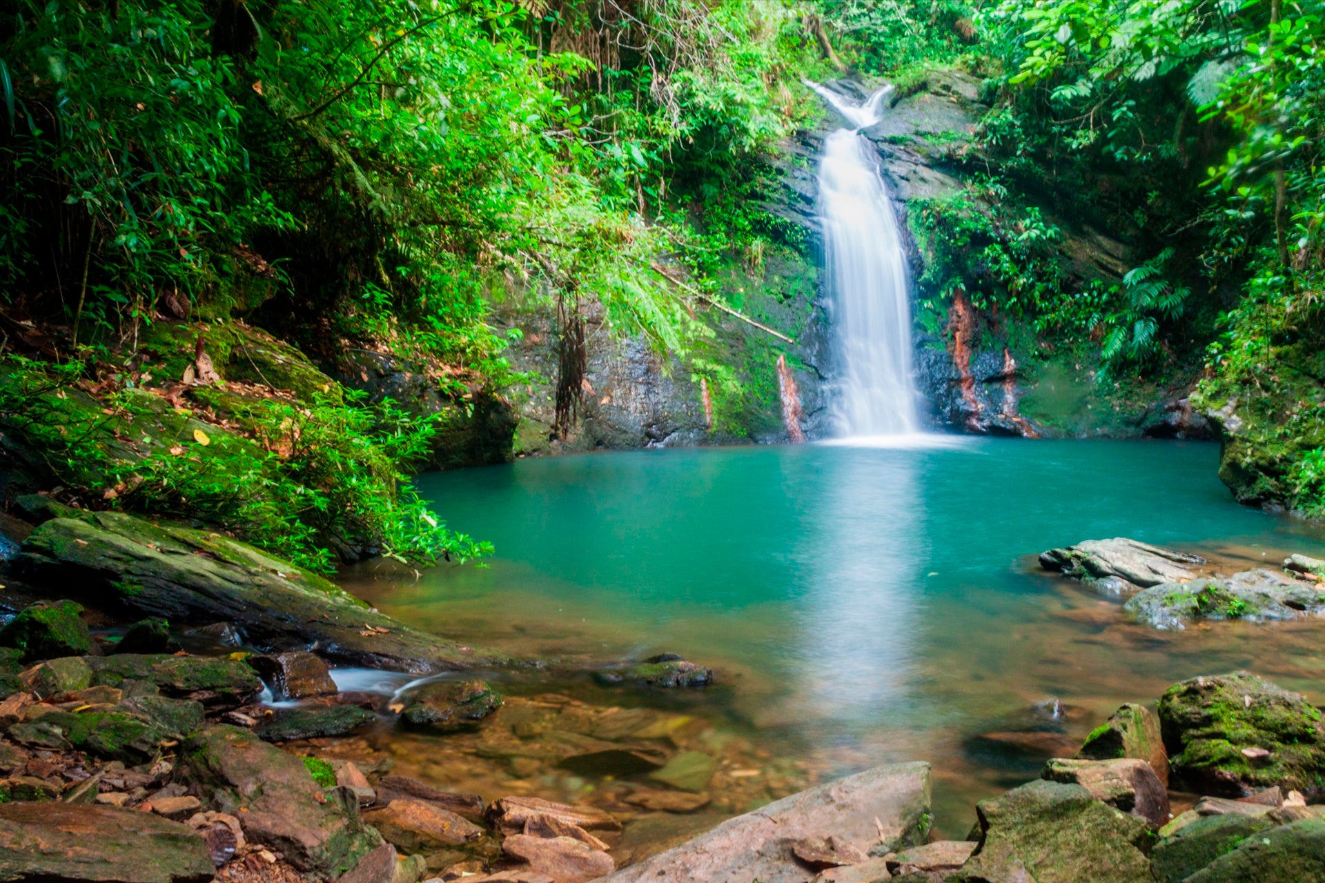 Vacaciones junto a las aguas cristalinas de una cascada en Belice