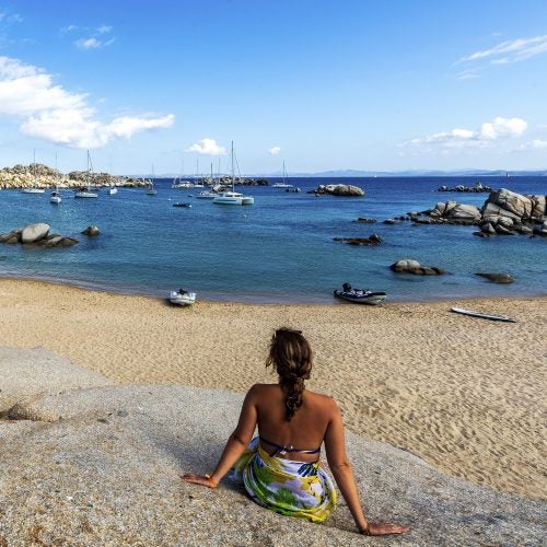 Corsica relaxed girl beach vacation
