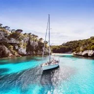 Balearic islands sailboat crystal water