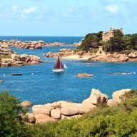 Brittany coast sailboat blue water