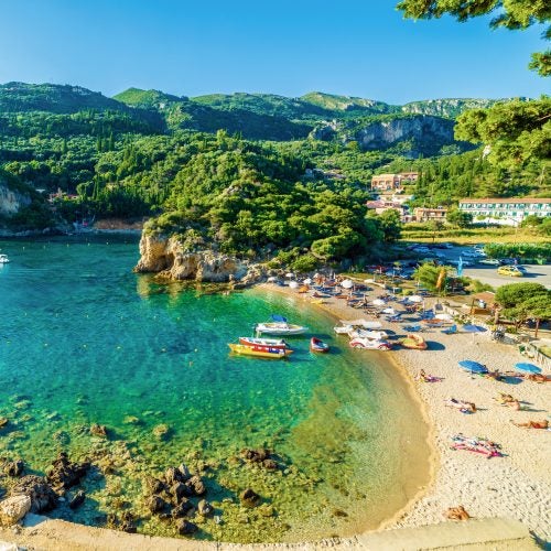 Corfu beach beautiful landscape skippered yachts sea