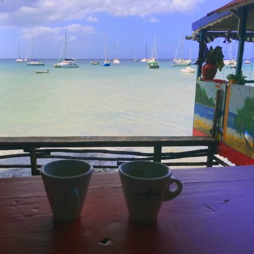 Guadeloupe local bar coffee becah views