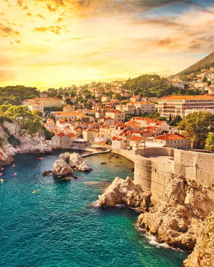 Dubrovnik colorful port sailboat charter