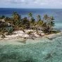 Belize island palms crystal beach yacht