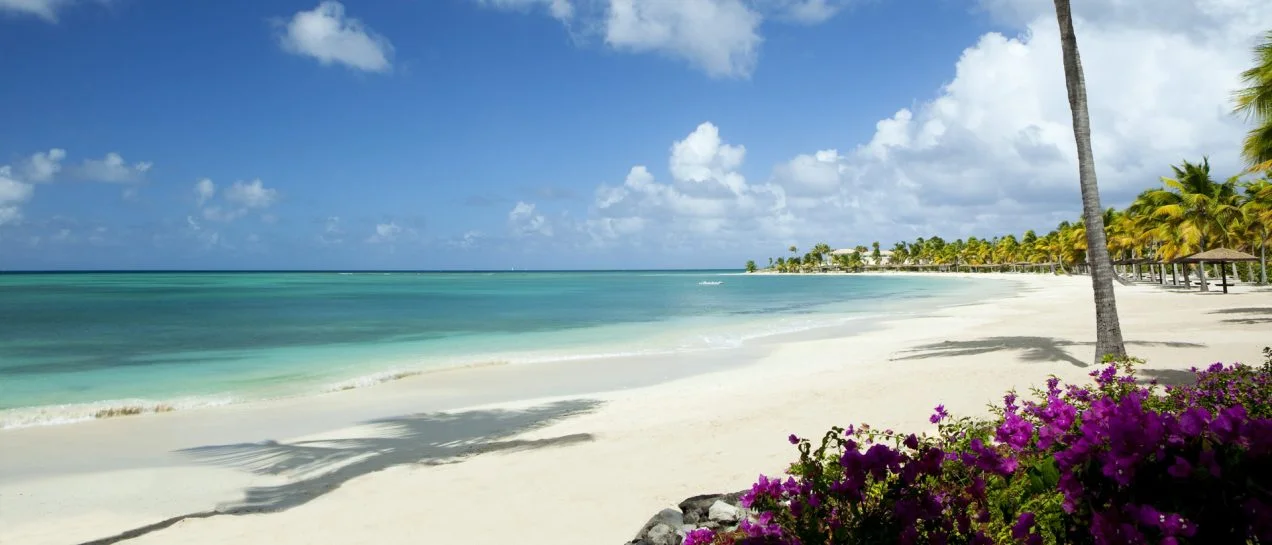 Antigua white beach crystal waters landscape