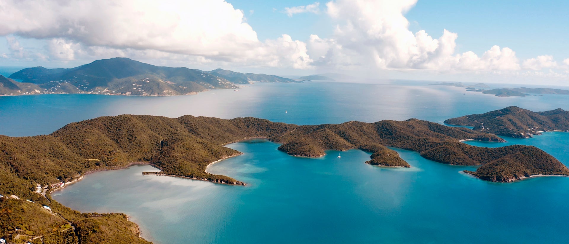 US Virgin Islands landscape bay sea and mountains