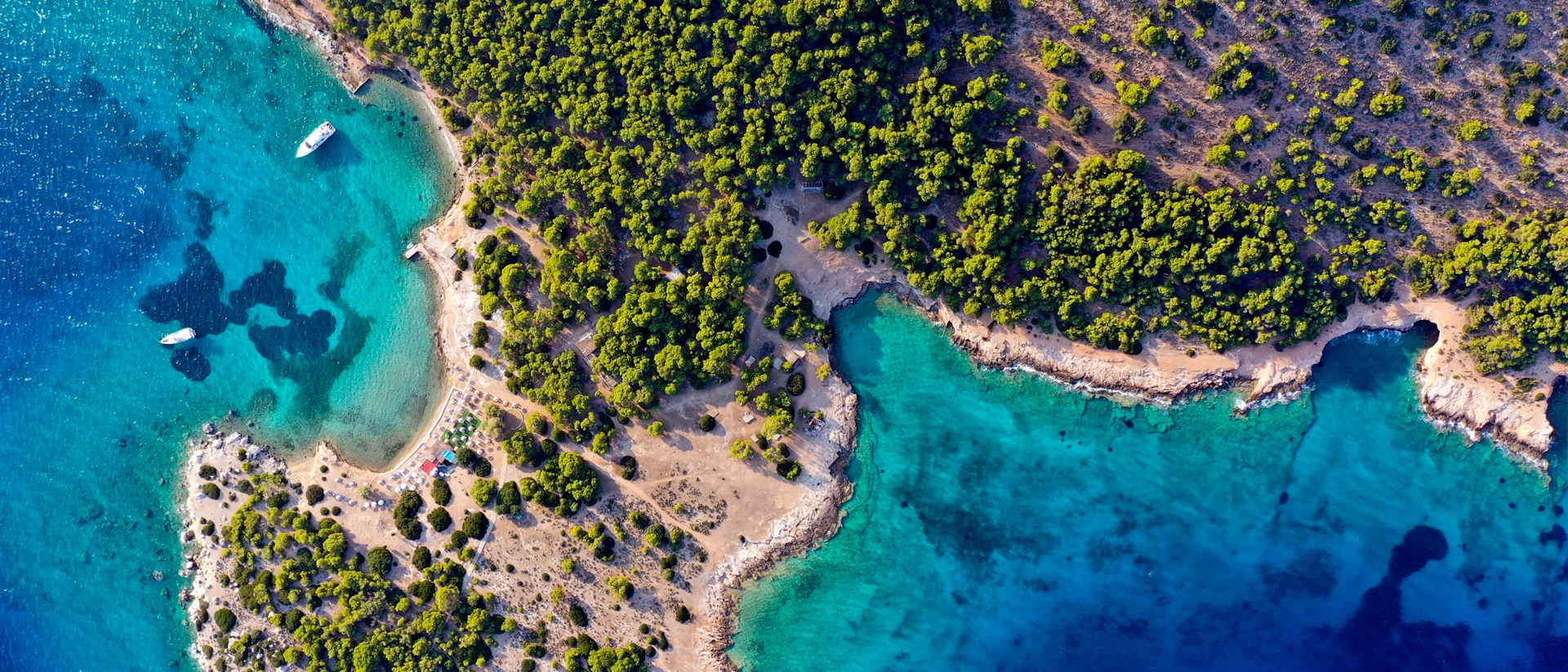 Athens crystalline waters and vegetation sea vacation