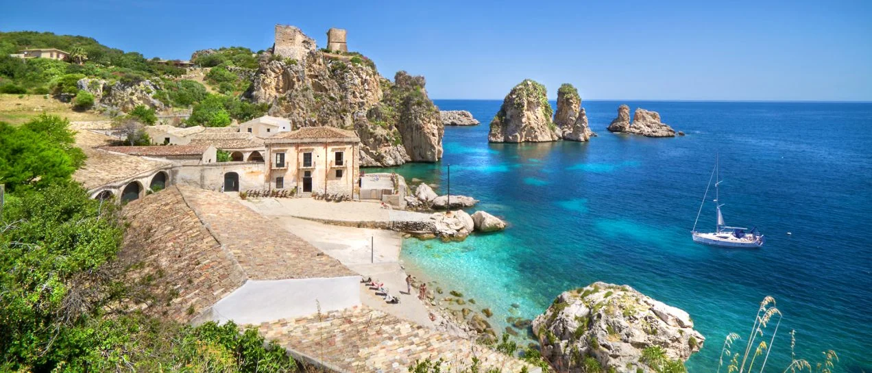 Sicily blue beach natural landscape
