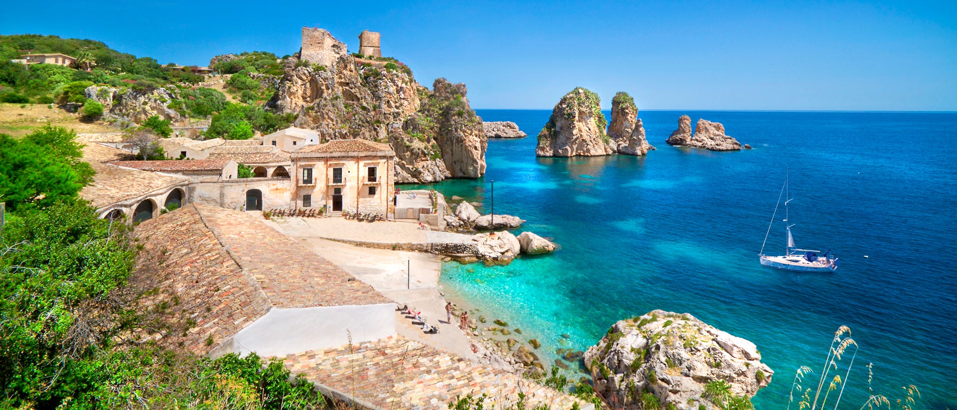 Sicily blue beach natural landscape