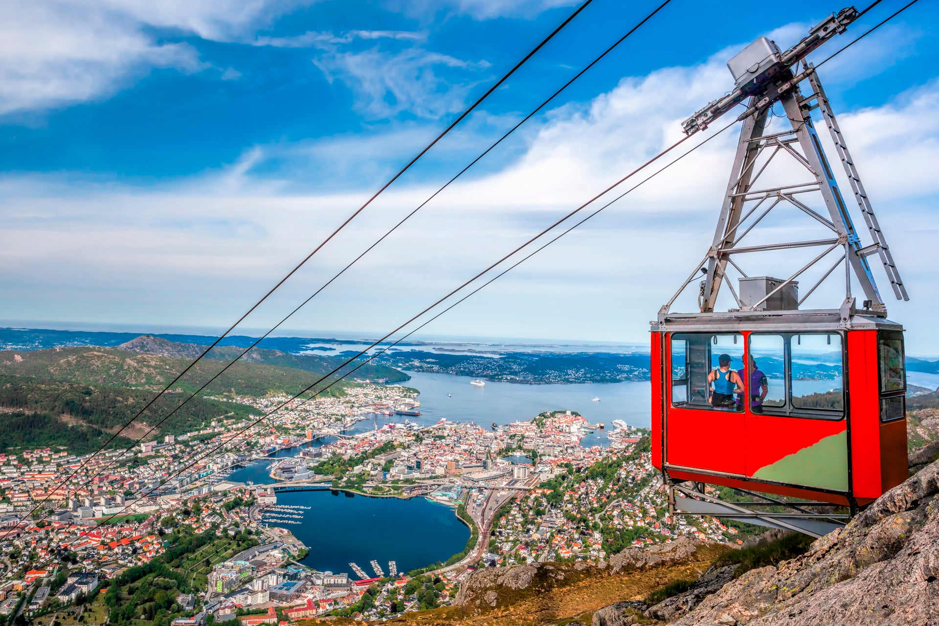 Vista del teleférico en Escandinavia