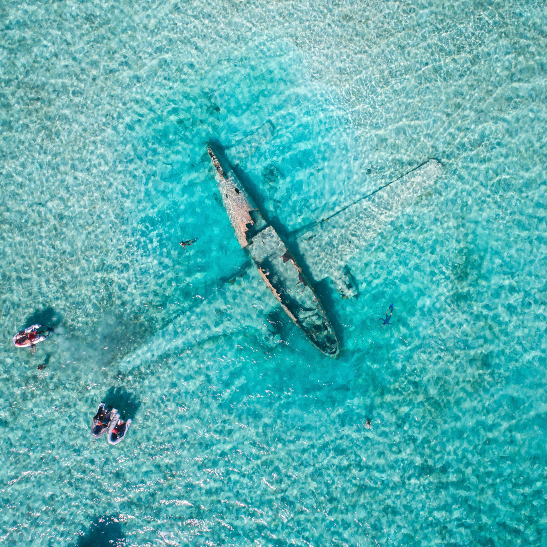 Exumas Flugzeug im Wasser Abenteuer