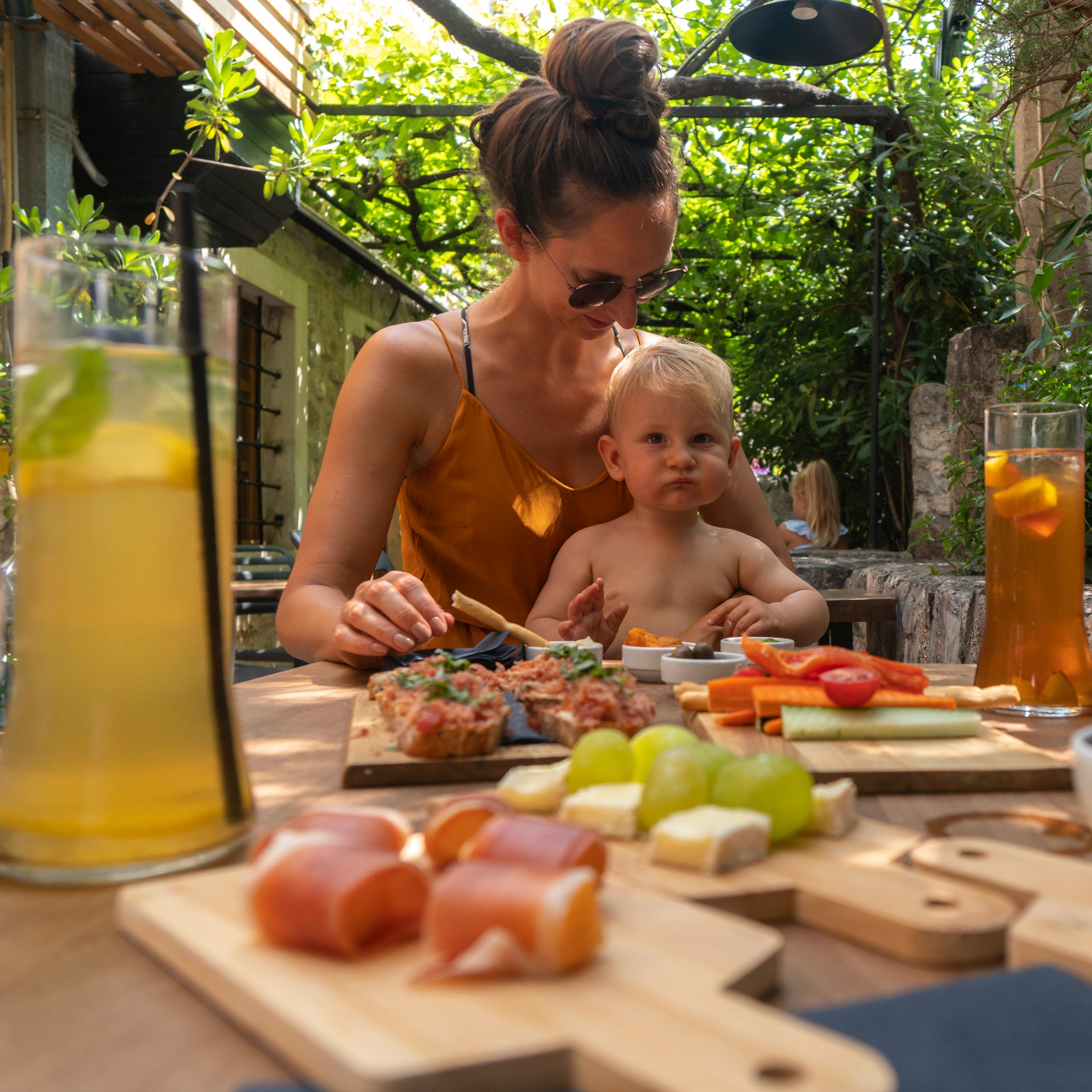 Montenegro family eating local food vacation