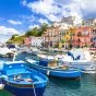 Naples colorful port sailboats