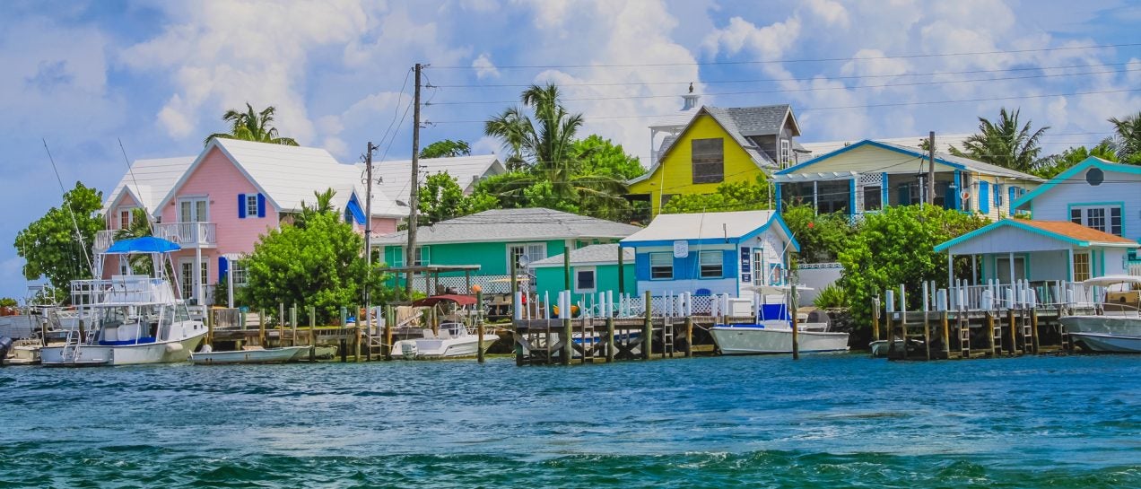 Bahamas port pier village and yacht