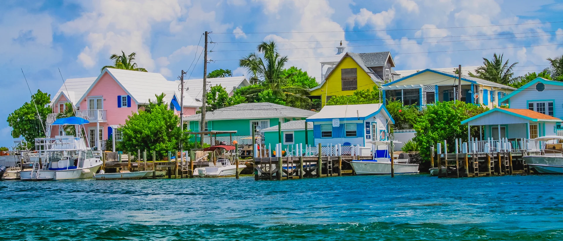 Bahamas port pier village and yacht