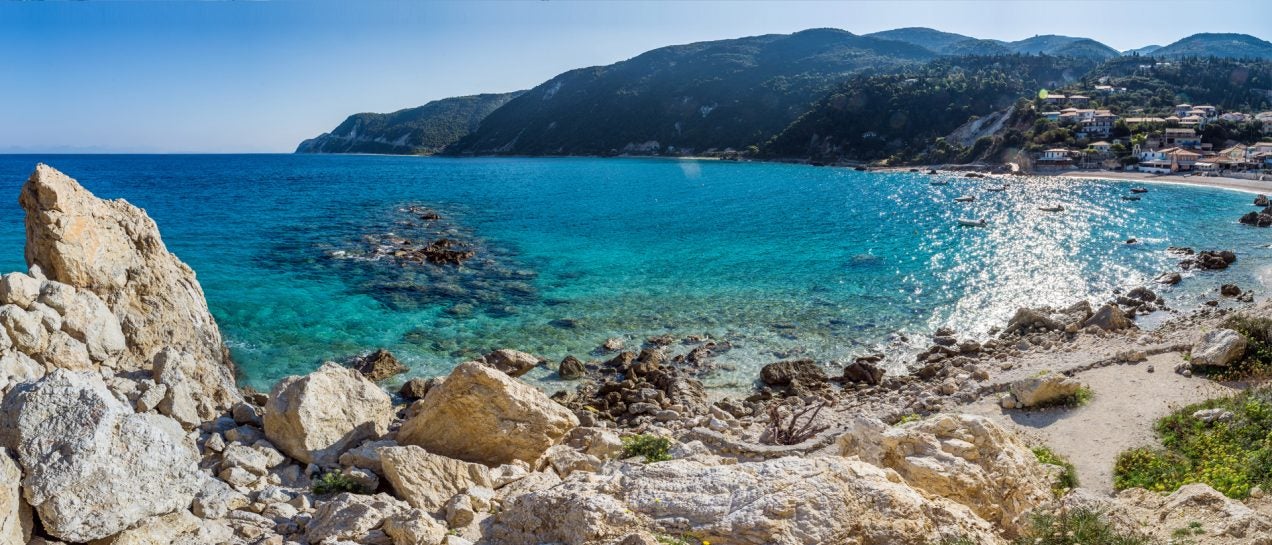 Lefkas crystal beach natural landscape