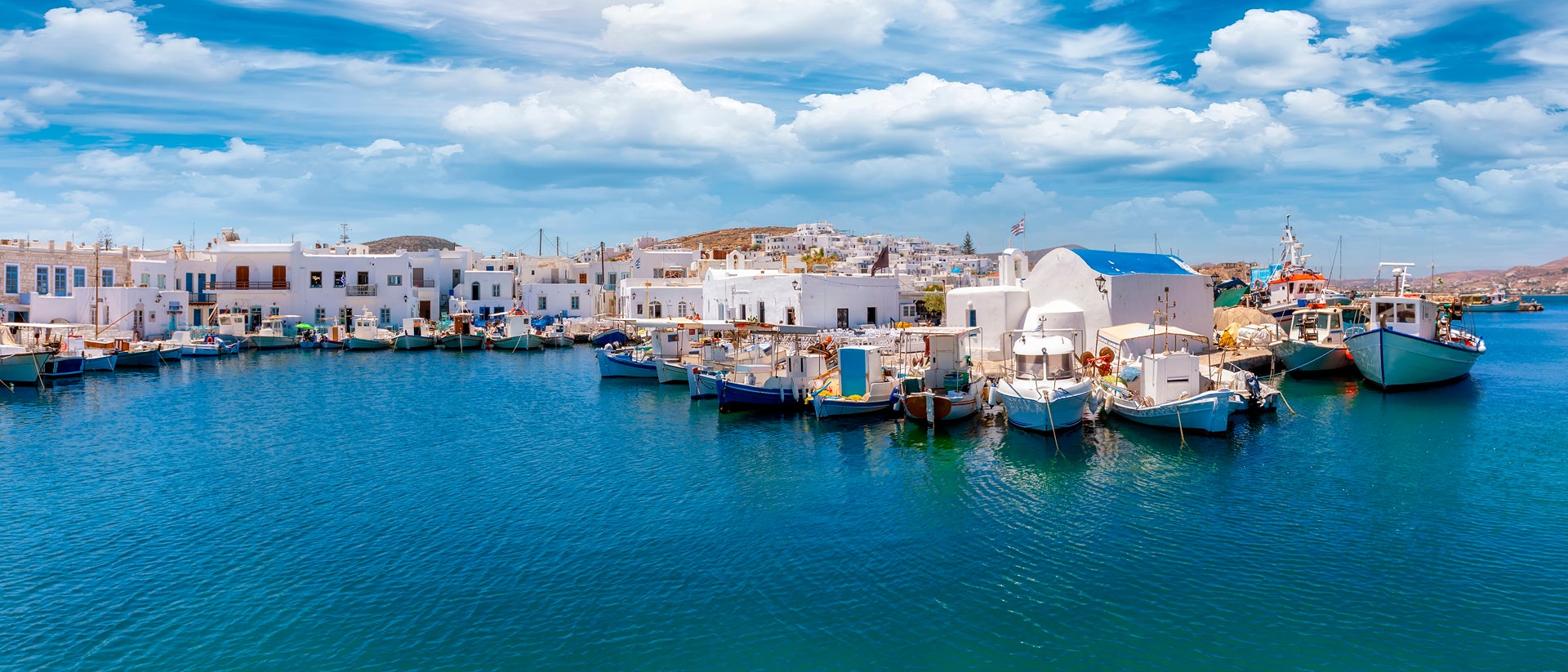 paros water channel sailboat white houses yacht charter