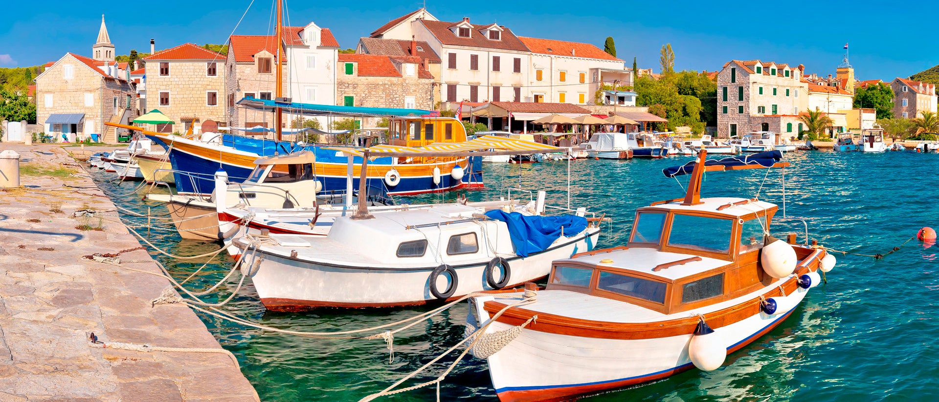 Sibenik sailboat charter port colorful