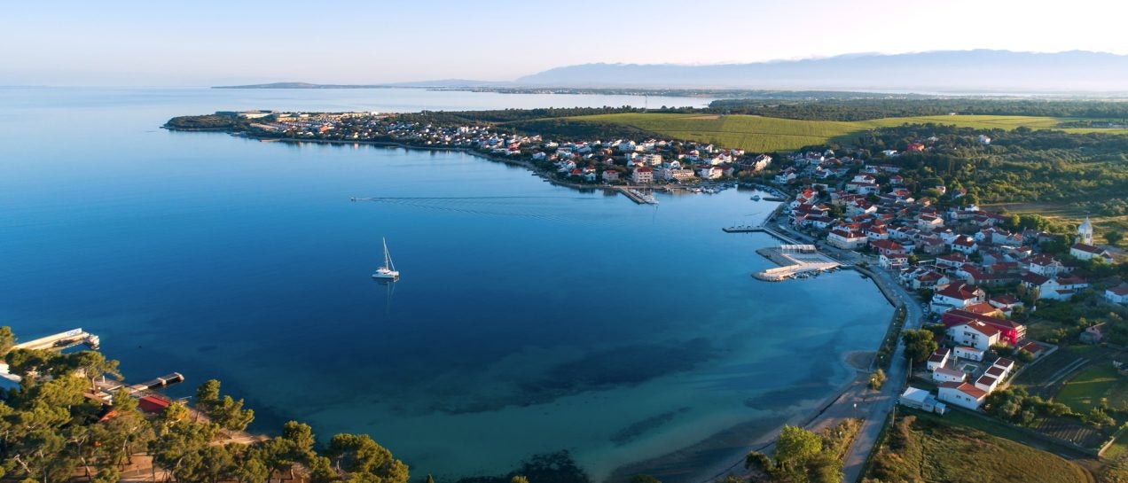 Sibenik blue bay coast landscape