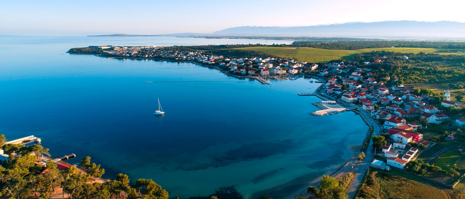 Sibenik blue bay coast landscape