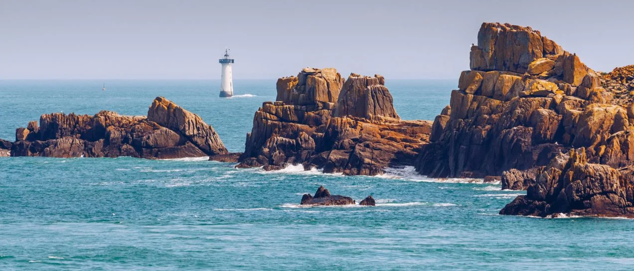 France Lighthouse island and sea