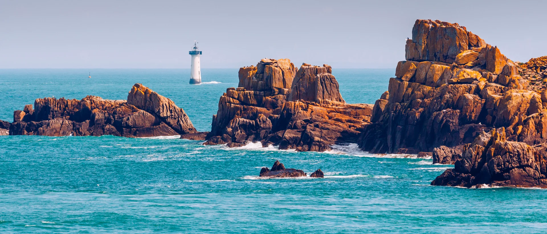 France Lighthouse island and sea