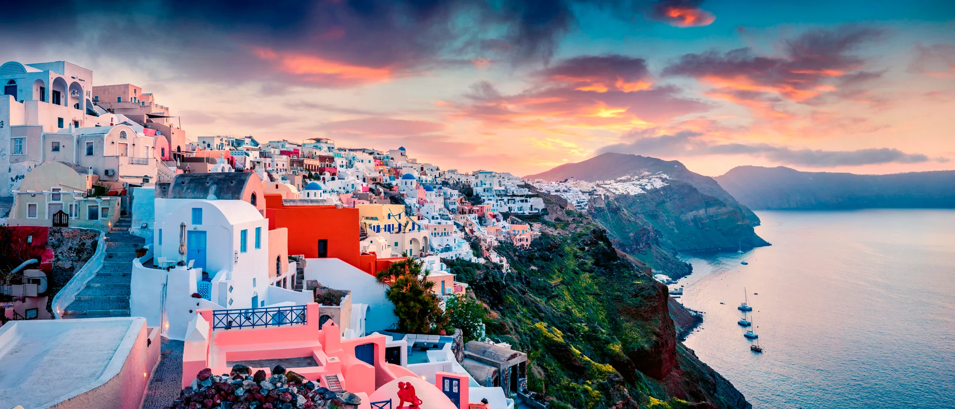 Mediterranean coloured village