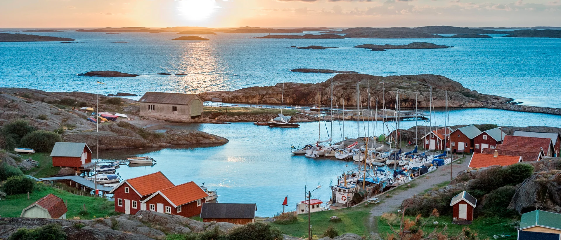 Sweden sunset port natural landscape