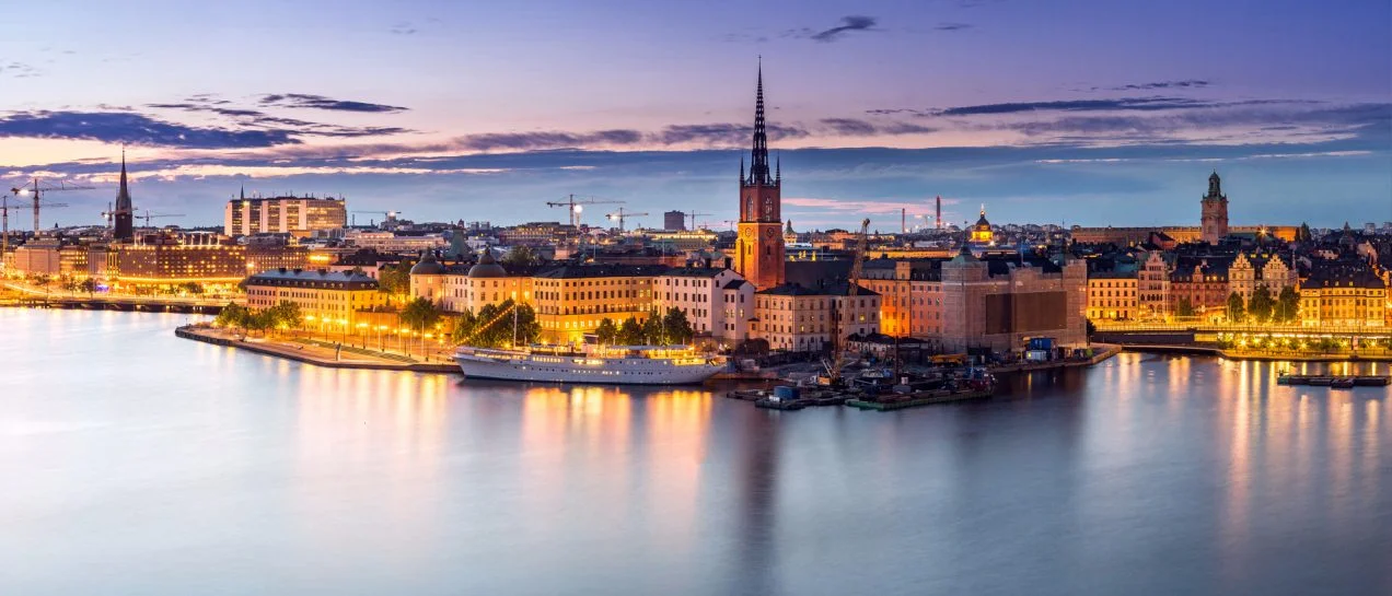 Sweden port sunset town landscape