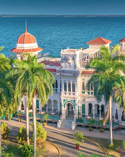 Cuba old town beach palms