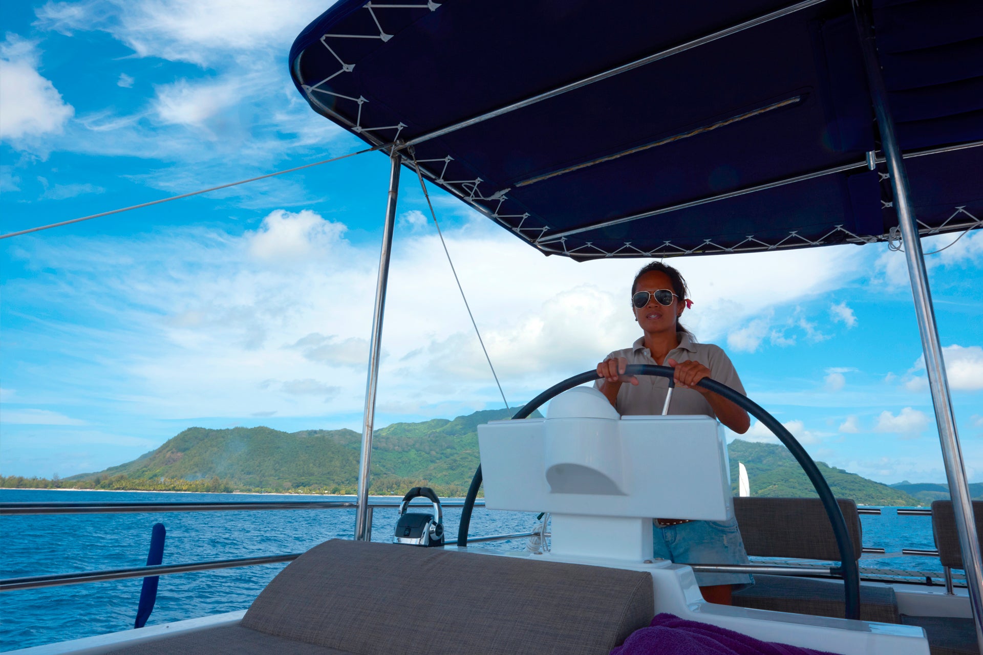 Steering yacht charter easy crewed