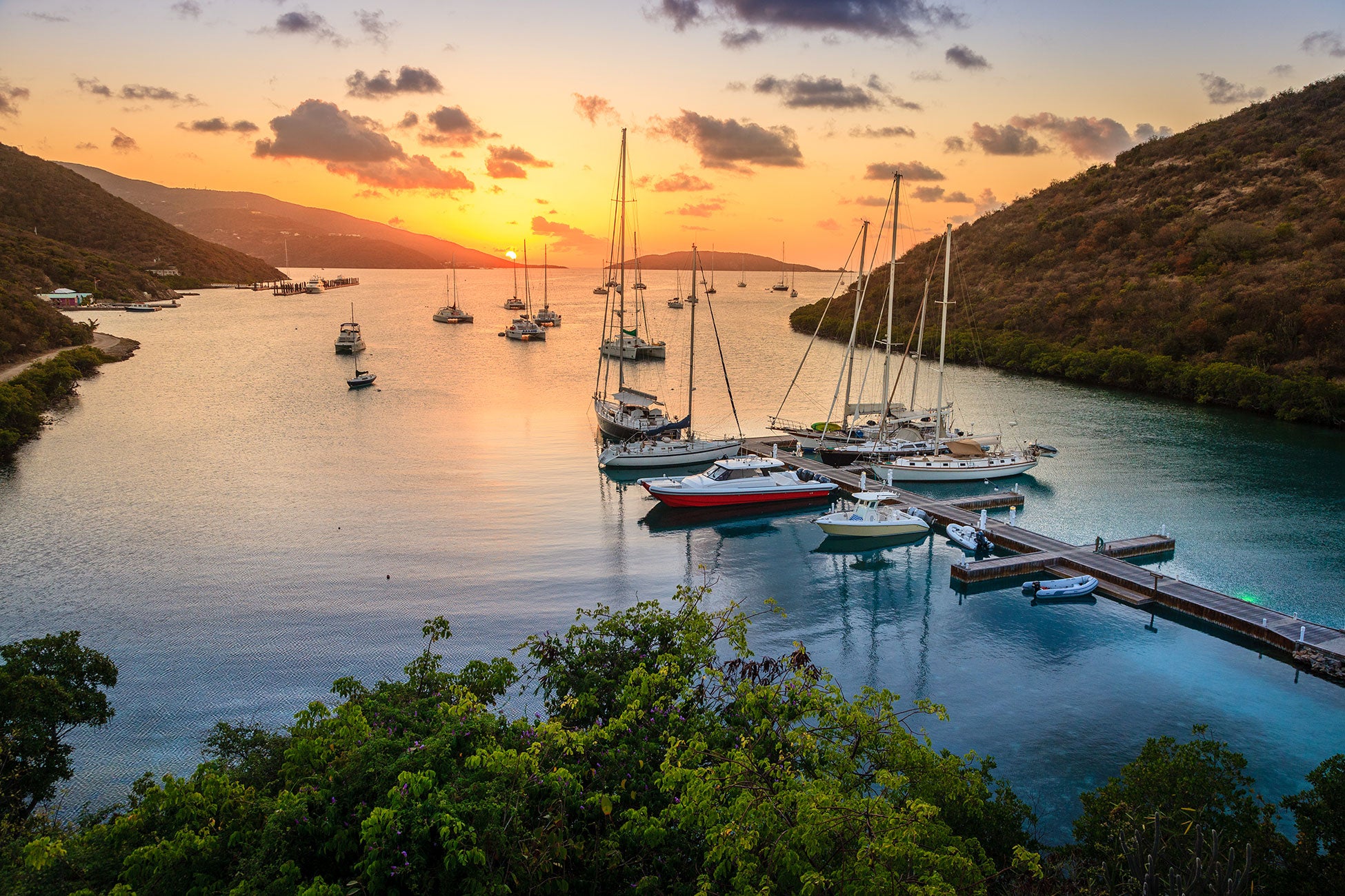 harbor sunset sailing