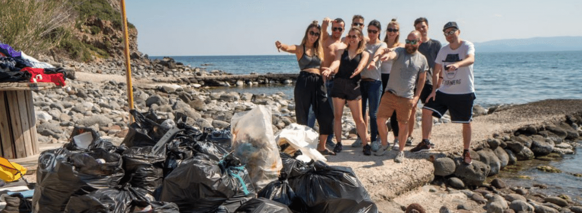 Beach clean up in Greece