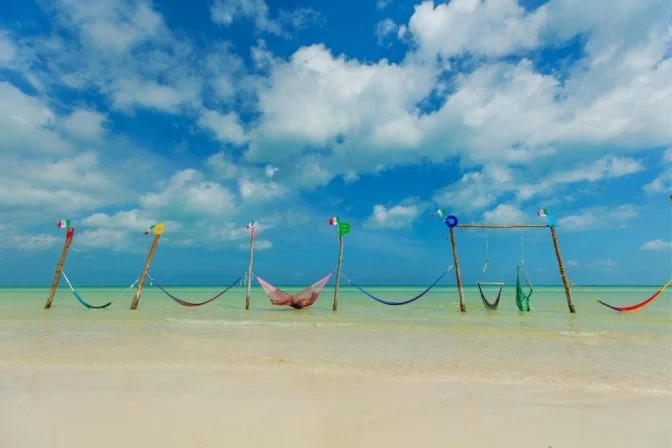 hammocks in Caribbean sea
