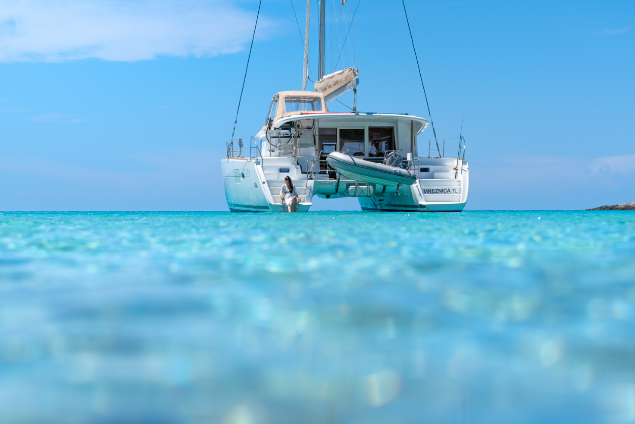 Yacht charter sailing in blue sea