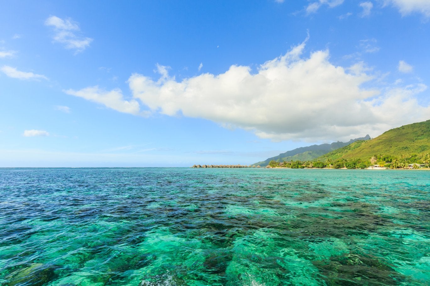 Tahiti blue water off the coast