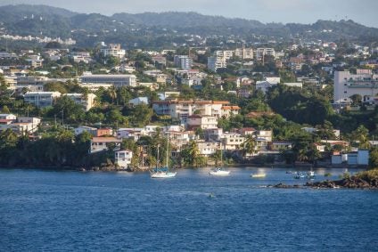 houses and building up the coast of martinique