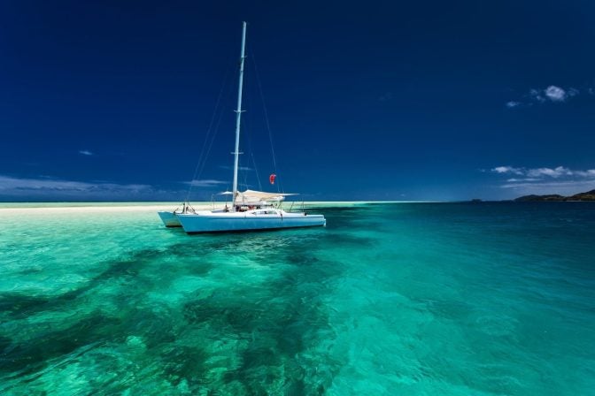 tahiti boat in the water