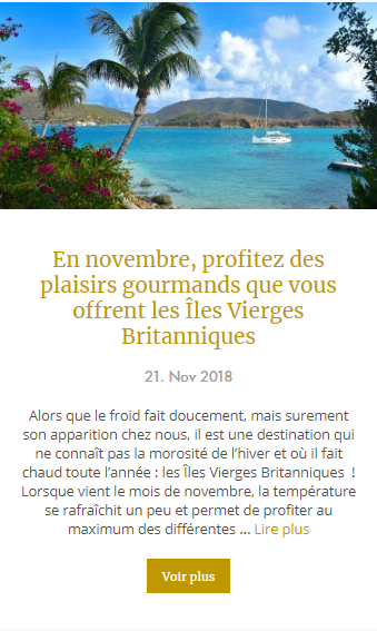 En Novembre, découvrez les plaisirs gourmands des Iles Vierges Britanniques