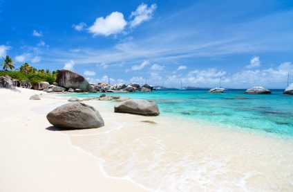 Virgin Gorda white sand beach in BVI