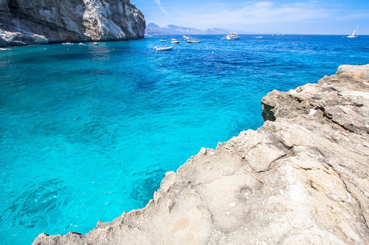 The water of Cala Mariolu beach in Sardinia