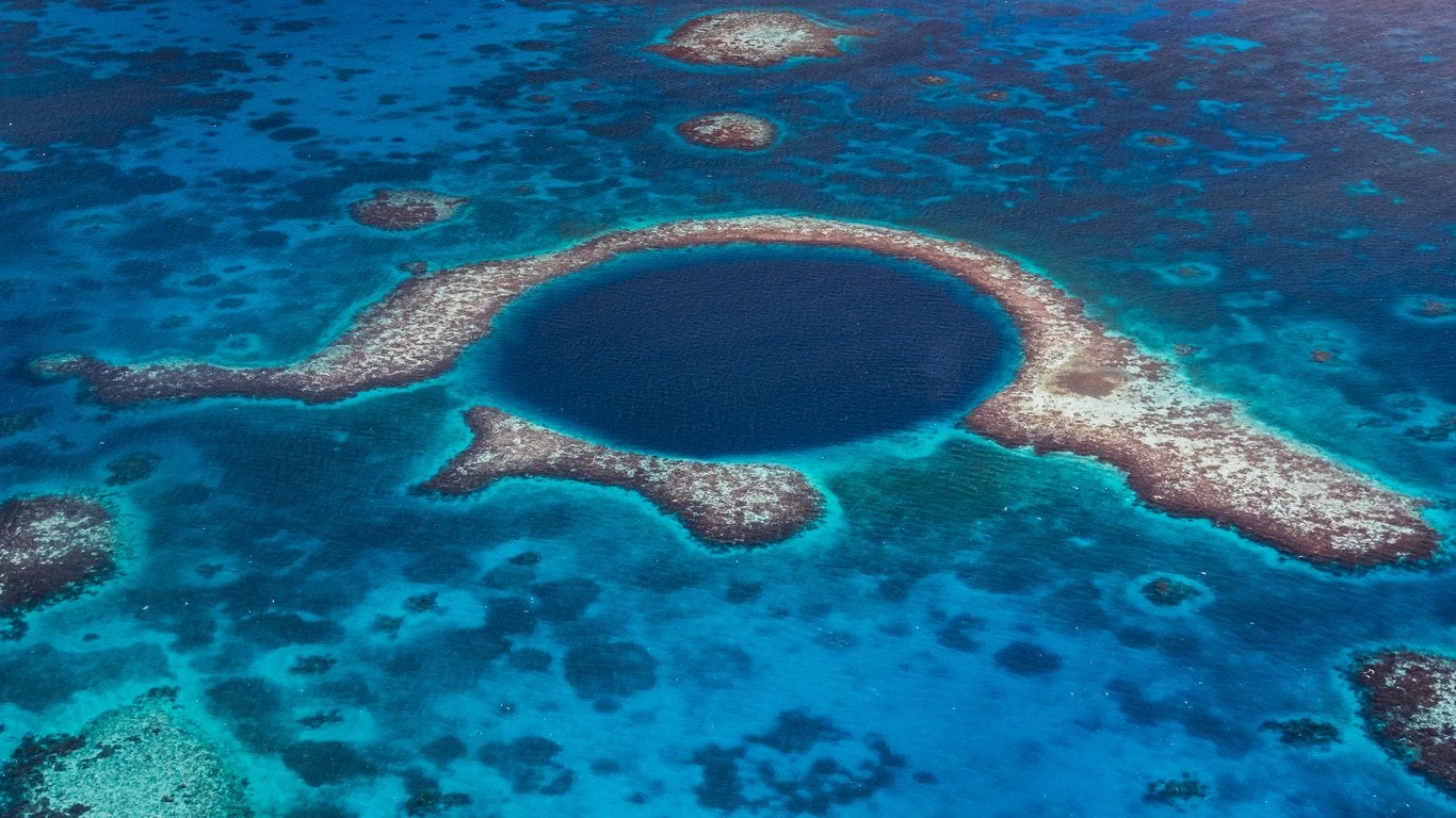 Belize barrier reef blue hole