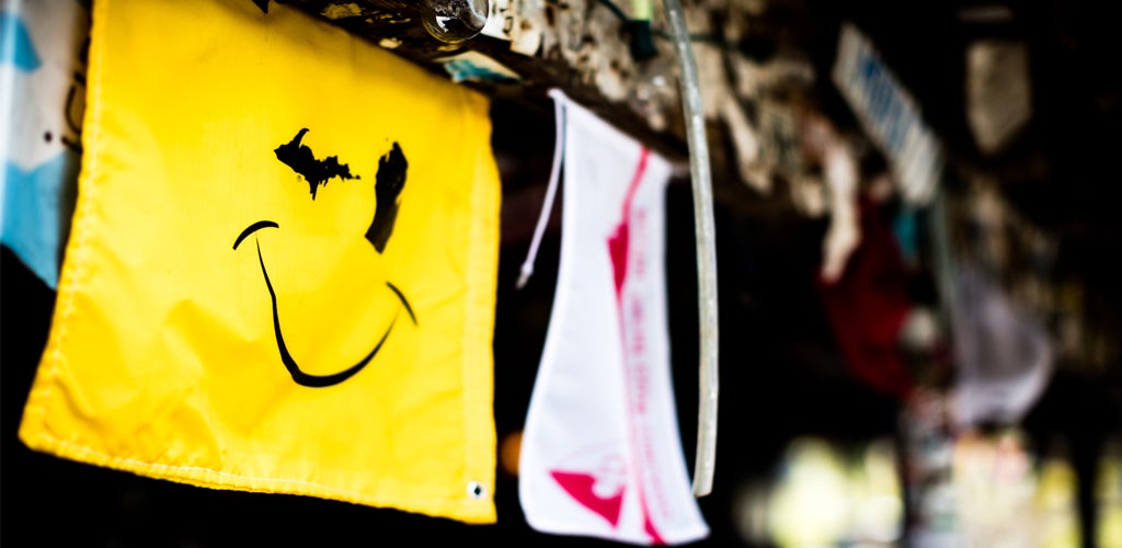 Flags at the Soggy Dollar Bar on Jost Van Dyke