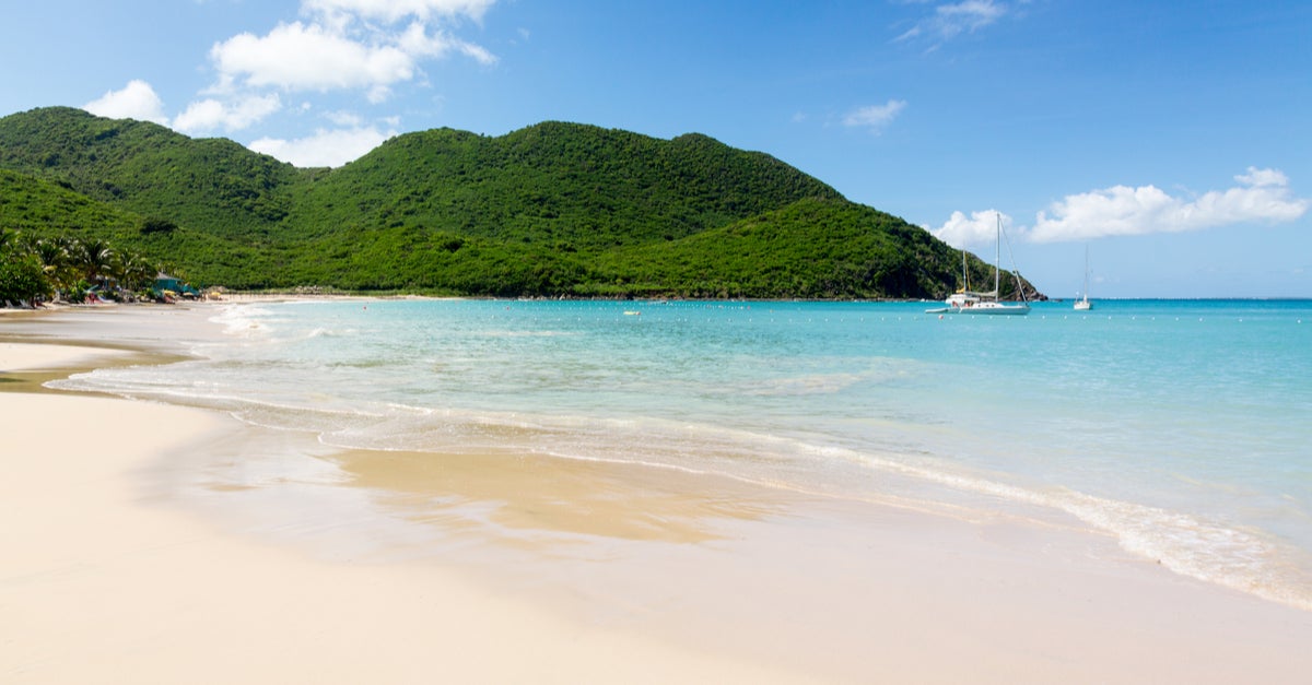 Golden sandy beach in St. Martin