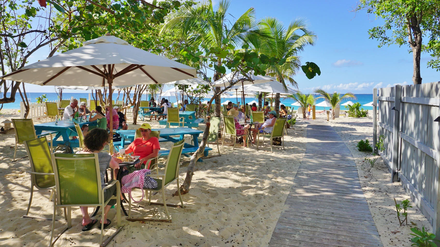 Anguilla dining at a beachfront restaurant