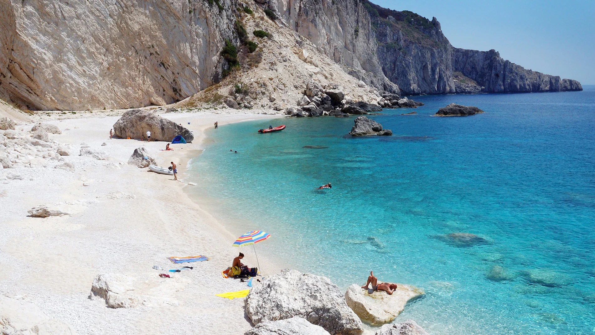 Diapontia islands beach view in Greece