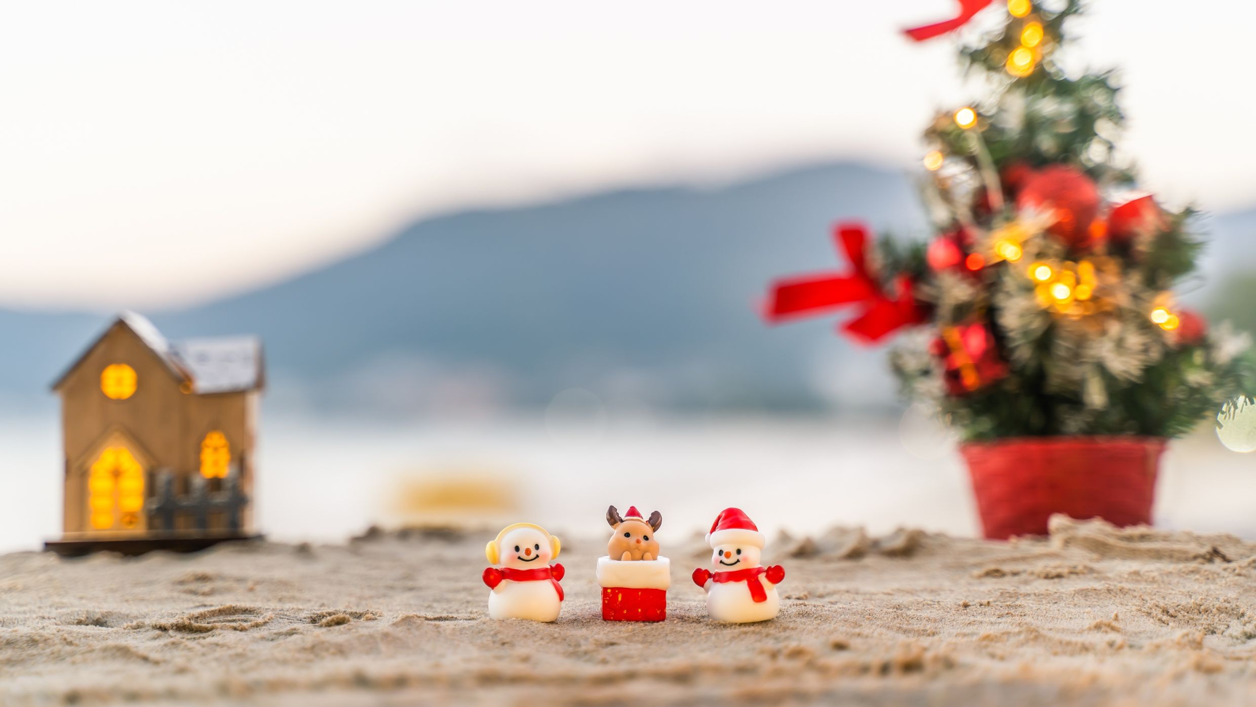 Cute Christmas figures on Patong Beach in Phuket, Thailand
