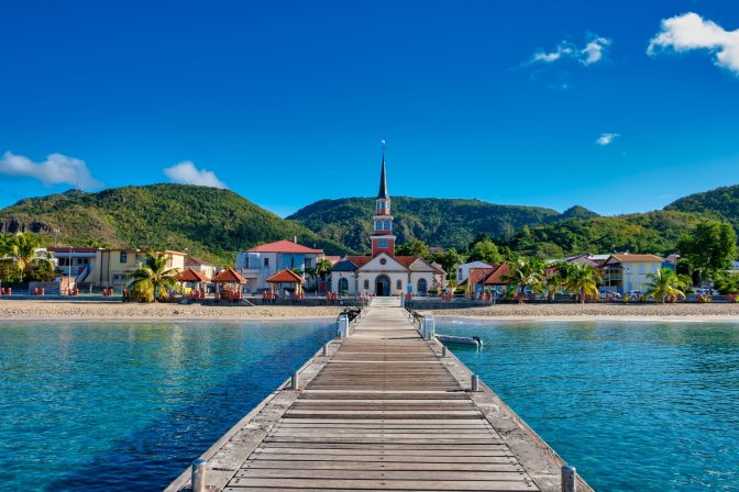 Martinique Les Anses-d'Arlet Bridge and coastal town view